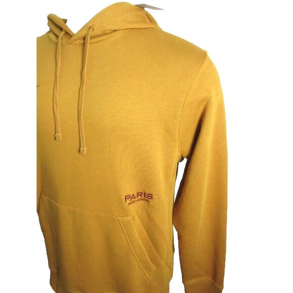 Nike Men's Paris Saint Germain Club Gold Hoodie Pullover Sweatshirt Sizes NWT - Picture 3 of 5
